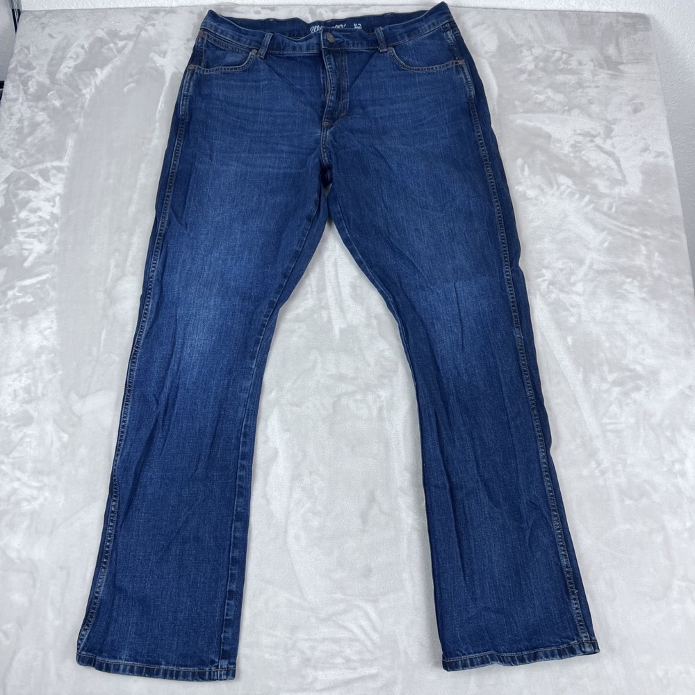 Wrangler Retro Slim Boot Cut Jeans Mens 38x34 Blue Denim Western Cowboy Rodeo